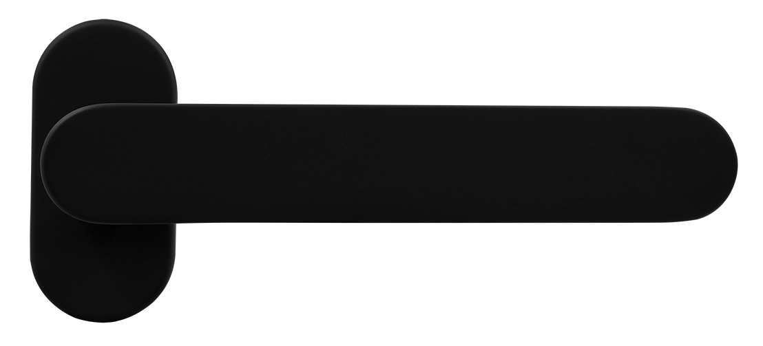 Ручка оконная LE BOAT W1 NERO-ST на прямоугольной розетке, цвет черный soft-touch, латунь фото купить Волгоград