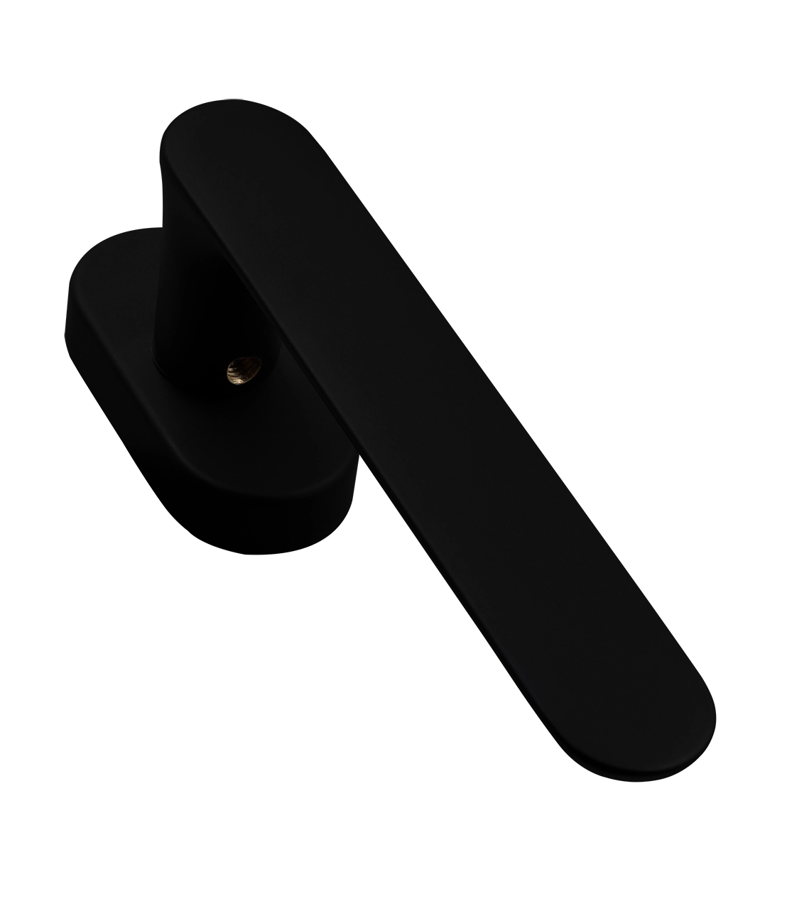 Ручка оконная LE BOAT W1 NERO-ST на прямоугольной розетке, цвет черный soft-touch, латунь фото фурнитура Волгоград