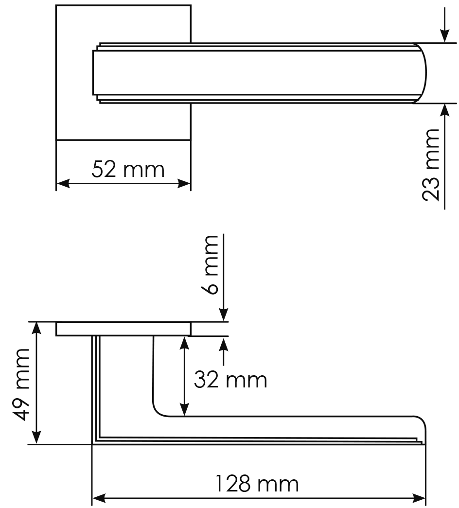 Ручка дверная MH-64-S6 MSG STEPS на квадратной розетке 6 мм, цвет матовое сатинированное золото фото фурнитура Волгоград