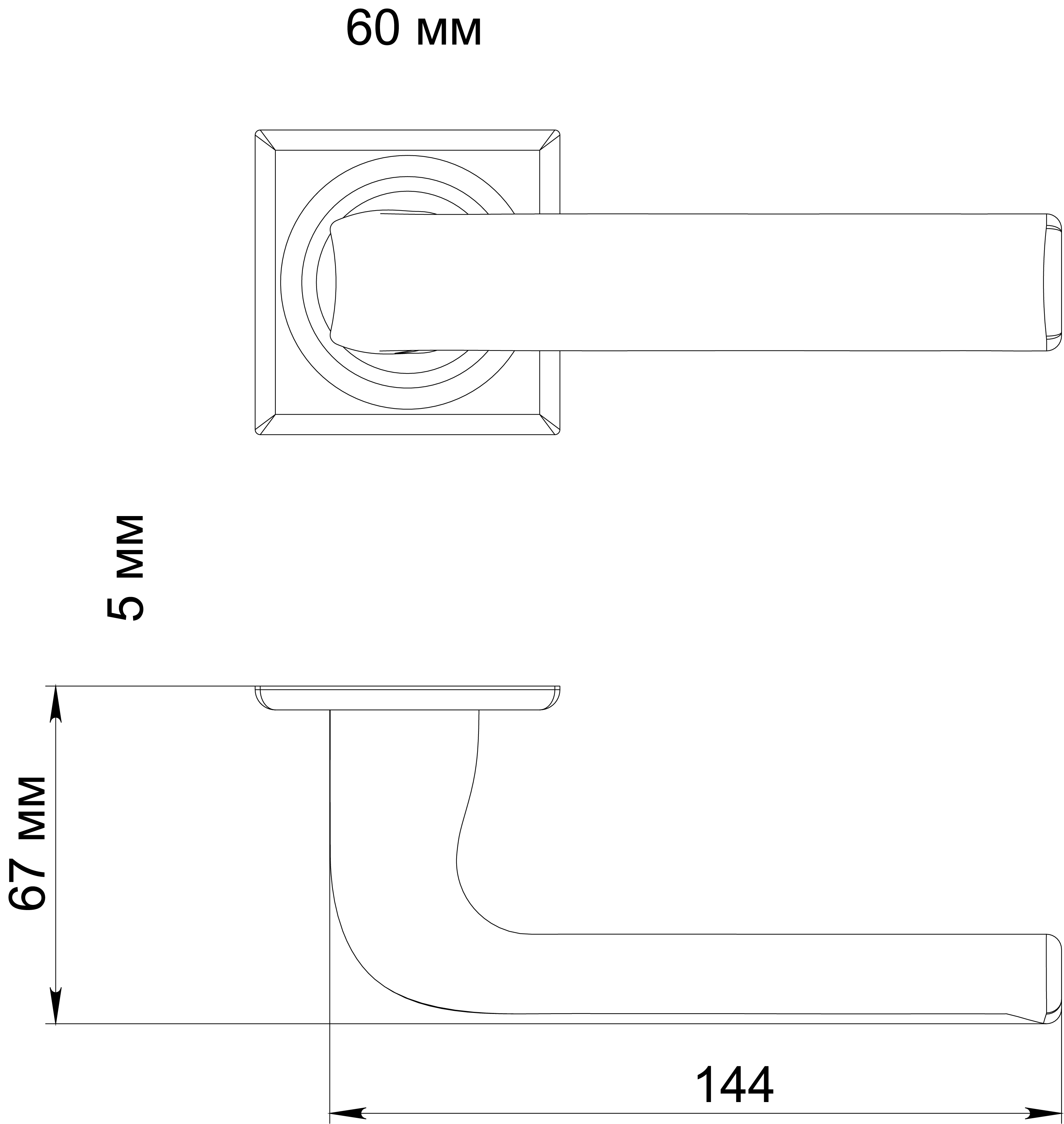 Ручка дверная THE BUS STATION S7 WF на квадратной розетке, цвет Зимняя стужа/Winter Frost фото фурнитура Волгоград