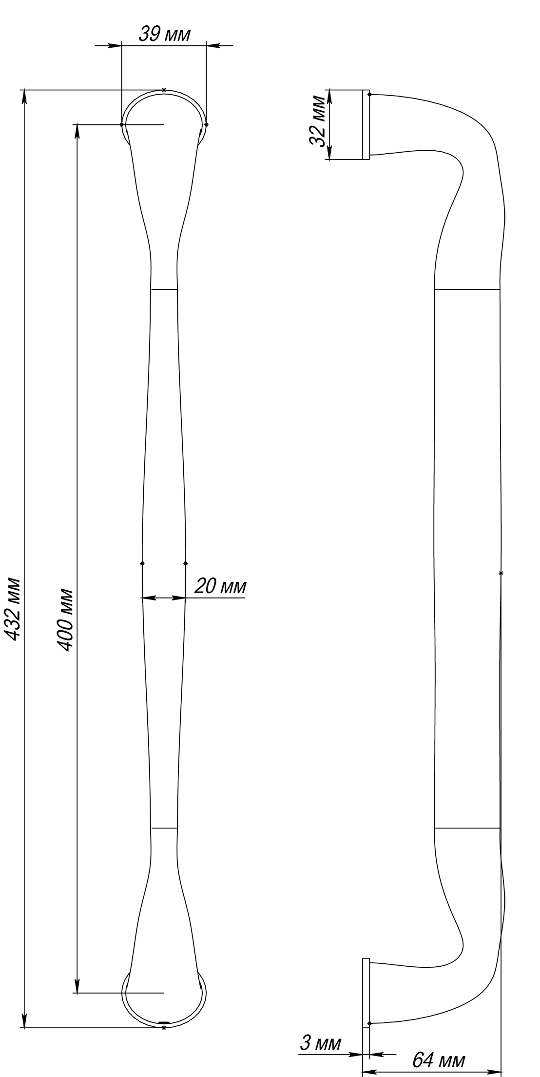 Ручка-скоба LVB PH AH, цвет Осенний мёд/Autumn Honey фото купить в Волгограде