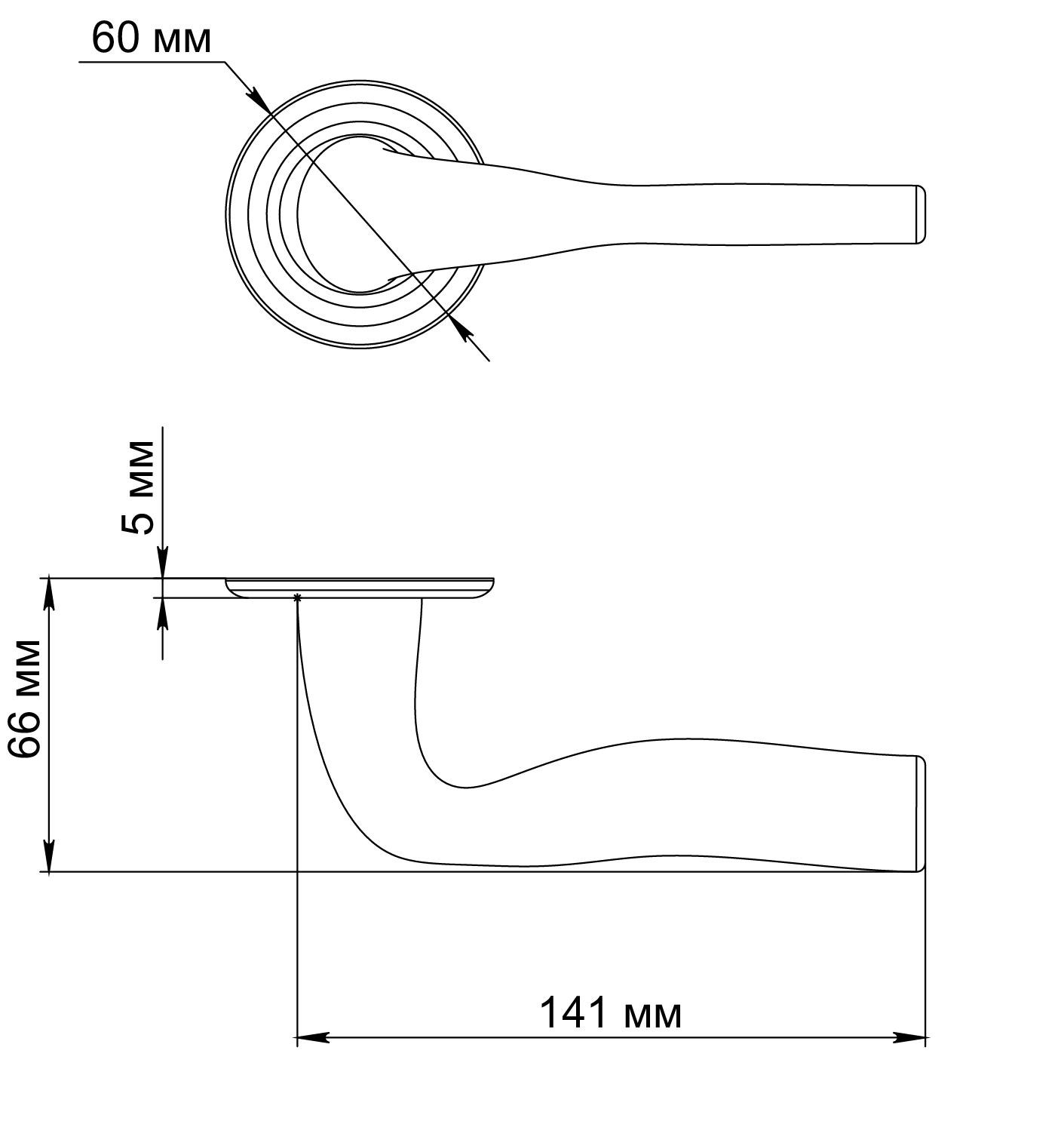 Ручка дверная LVB R7 SST на круглой розетке, цвет Летняя гроза/Summer Storm фото фурнитура Волгоград