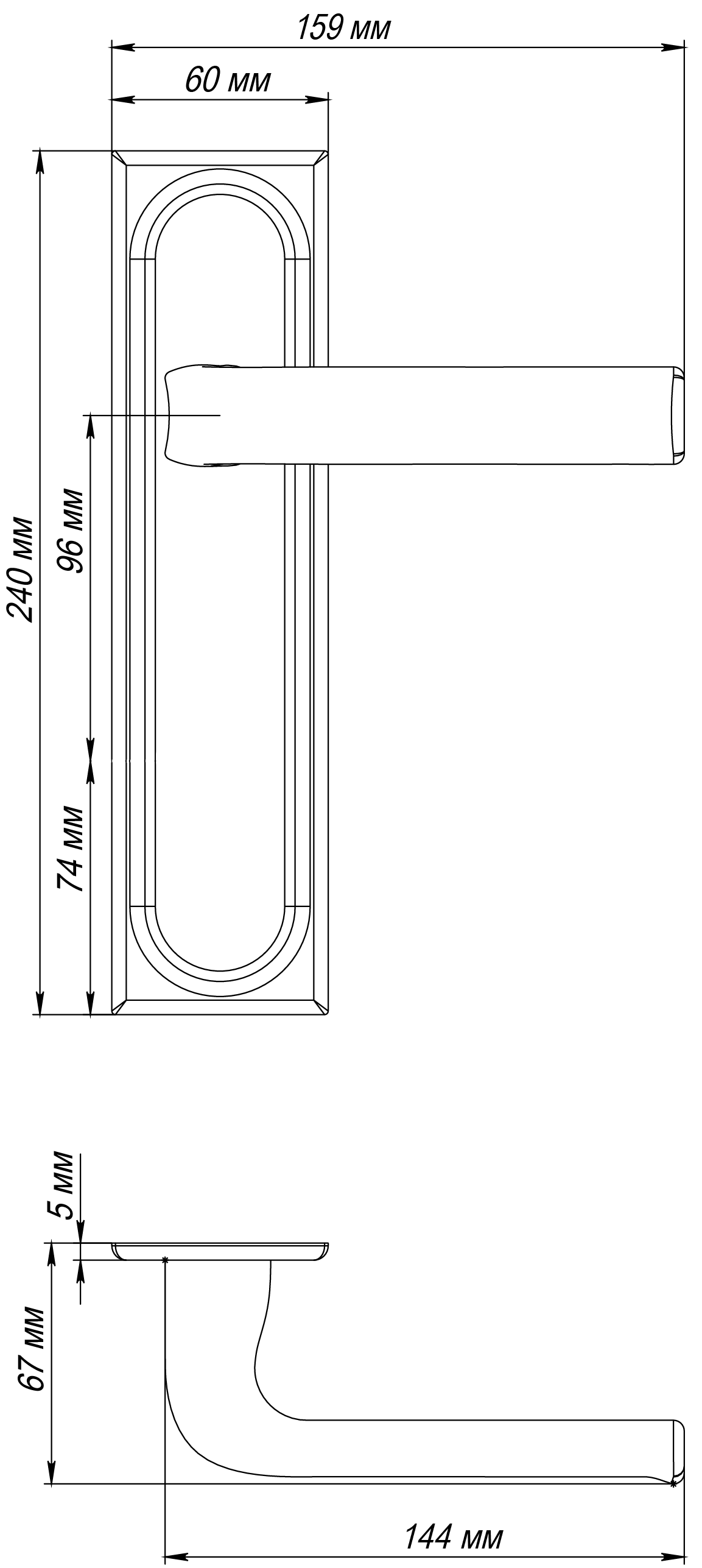 Ручка дверная THE BUS STATION PLS SST на планке, цвет Летняя гроза/Summer Storm фото фурнитура Волгоград