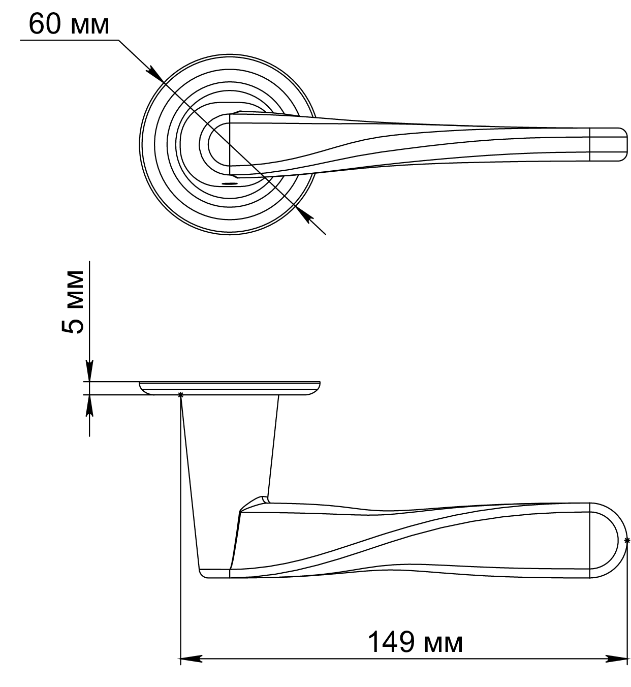 Ручка дверная THE OLYMPICS R7 SSW на круглой розетке, цвет Стокгольмский снегопад/Stockholm Snowfall фото фурнитура Волгоград