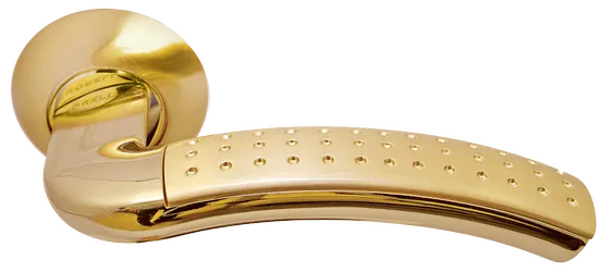 ПАЛАЦЦО, ручка дверная MH-02P SG/GP, цвет мат.золото/золото,с перфорацией фото купить Волгоград