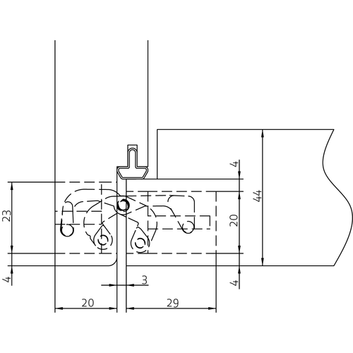 HH-19 B, скрытая петля, цвет - черный фото фурнитура Волгоград