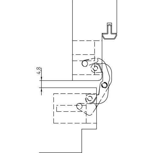 HH-19 B, скрытая петля, цвет - черный фото дверная фурнитура Волгоград