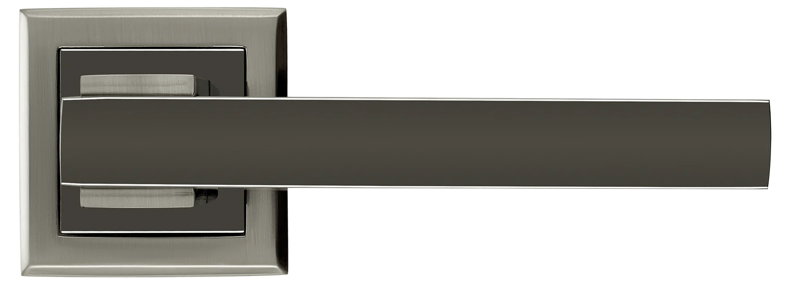 PIQUADRO, ручка дверная MH-37 SN/BN-S, на квадратной накладке, цвет - бел. никель/черн. никель фото купить в Волгограде