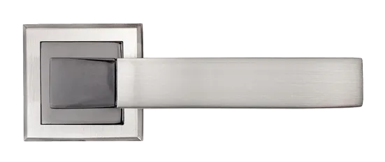 FUKOKU, ручка дверная MH-28 SN/BN-S, на квадратной накладке, цвет - бел. никель/черн. никель фото купить в Волгограде