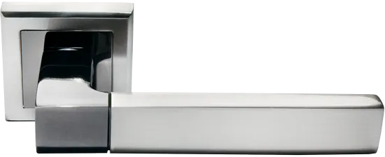 FUKOKU, ручка дверная MH-28 SN/BN-S, на квадратной накладке, цвет - бел. никель/черн. никель фото купить Волгоград