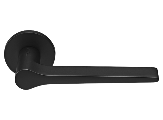 LAND ручка дверная  на круглой розетке 6 мм, MH-60-R6 BL, цвет - чёрный фото купить Волгоград